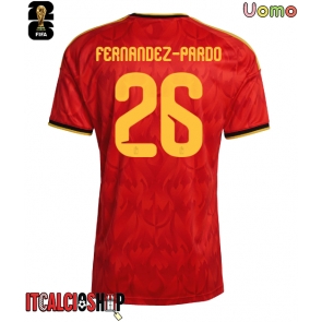Belgio Matias Fernandez-Pardo #26 Prima Maglia Mondiali 2026 Manica Corta Belgio Matias Fernandez-Pardo #26 Prima Maglia Mondiali 2026 Manica Corta